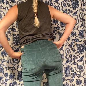 Madewell high rise skinny velvet pants.